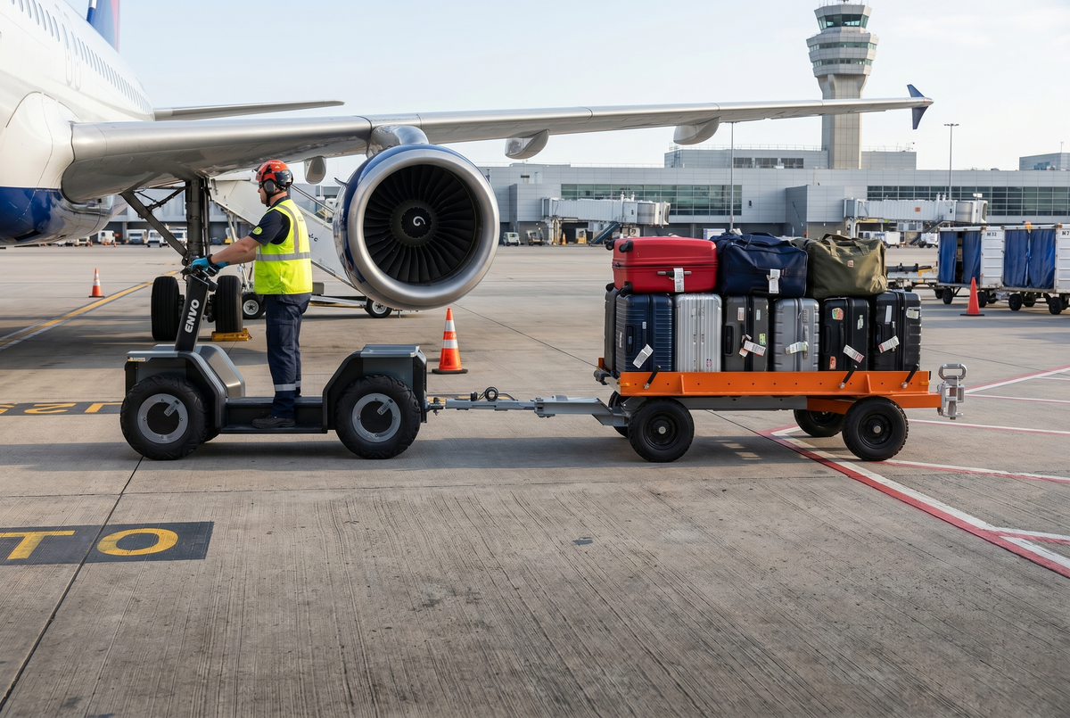 Airport shuttle, baggage tug, and airside utility configurations.