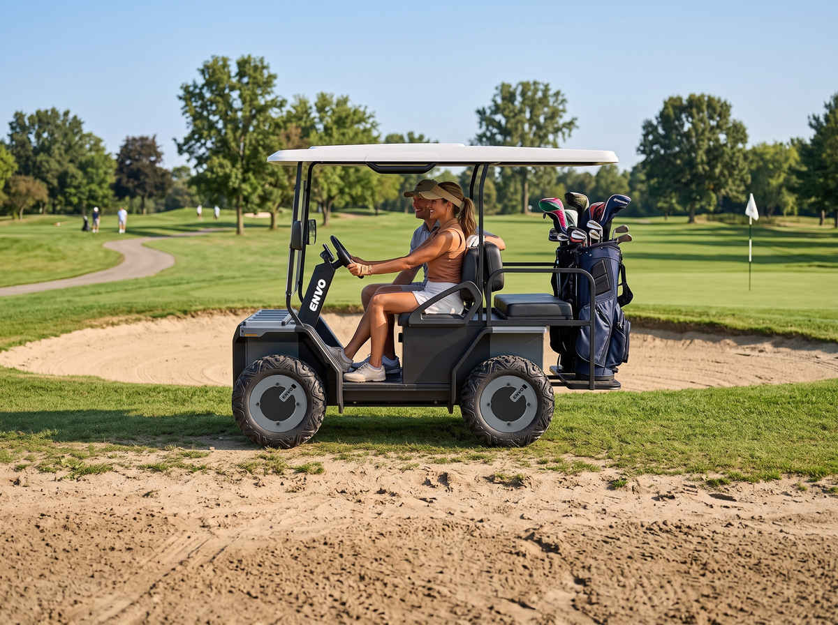 Handles more terrain than a typical golf cart