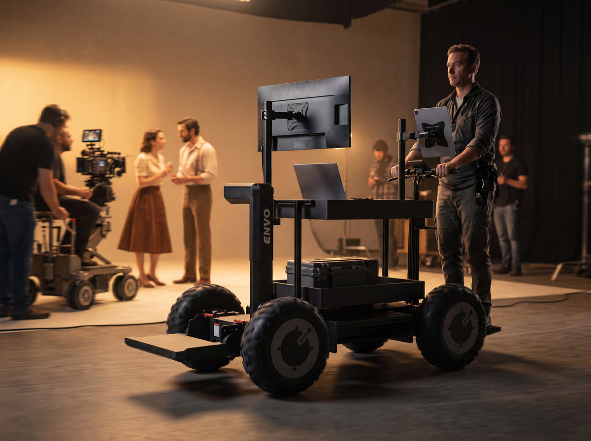Production cart, camera support, and mobile workstation configurations.